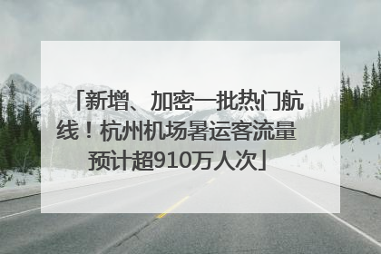 新增、加密一批热门航线！杭州机场暑运客流量预计超910万人次