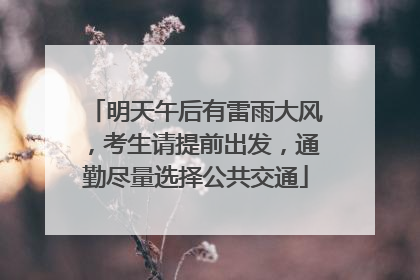明天午后有雷雨大风，考生请提前出发，通勤尽量选择公共交通