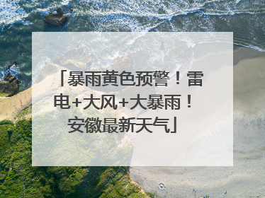 暴雨黄色预警！雷电+大风+大暴雨！安徽最新天气