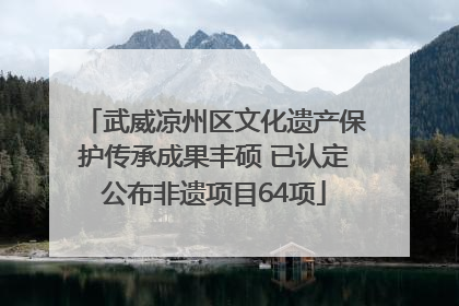 武威凉州区文化遗产保护传承成果丰硕 已认定公布非遗项目64项