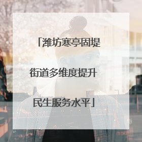 潍坊寒亭固堤街道多维度提升民生服务水平