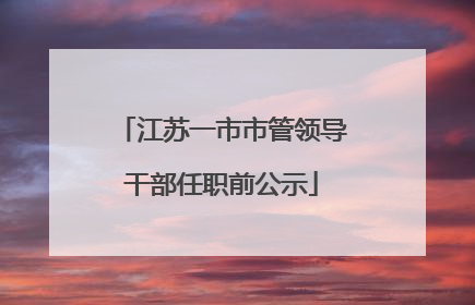江苏一市市管领导干部任职前公示