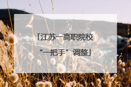 江苏一高职院校“一把手”调整