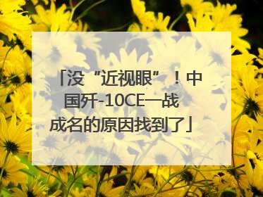 没“近视眼”！中国歼-10CE一战成名的原因找到了
