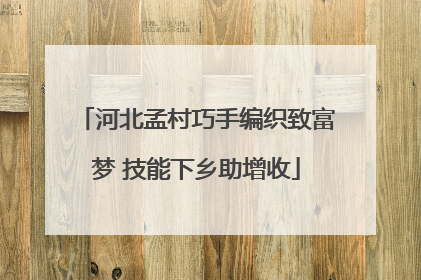 河北孟村巧手编织致富梦 技能下乡助增收