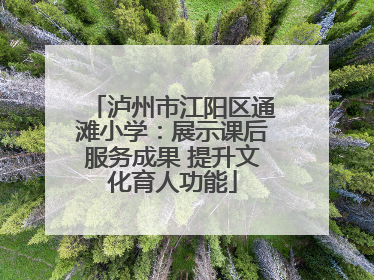 泸州市江阳区通滩小学：展示课后服务成果 提升文化育人功能