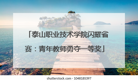 泰山职业技术学院闪耀省赛：青年教师勇夺一等奖