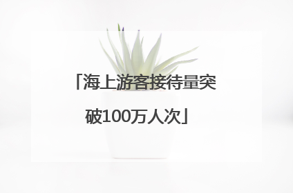 海上游客接待量突破100万人次
