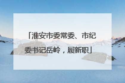 淮安市委常委、市纪委书记岳岭，履新职