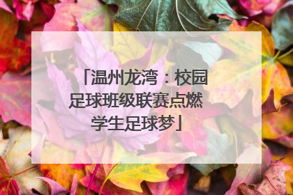 温州龙湾：校园足球班级联赛点燃学生足球梦