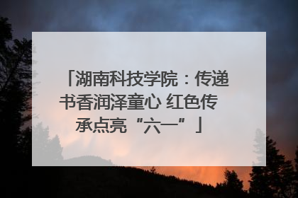 湖南科技学院：传递书香润泽童心 红色传承点亮“六一”