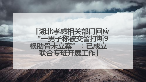 湖北孝感相关部门回应“一男子称被交警打断9根肋骨未立案”：已成立联合专班开展工作