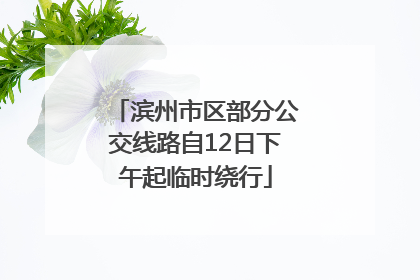 滨州市区部分公交线路自12日下午起临时绕行