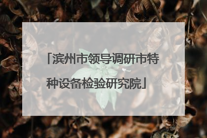 滨州市领导调研市特种设备检验研究院