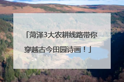 菏泽3大农耕线路带你穿越古今田园诗画！