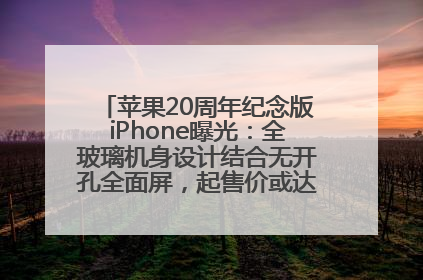 苹果20周年纪念版iPhone曝光：全玻璃机身设计结合无开孔全面屏，起售价或达1.45万人民币