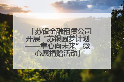 苏银金融租赁公司开展“苏银圆梦计划——童心向未来”微心愿捐赠活动