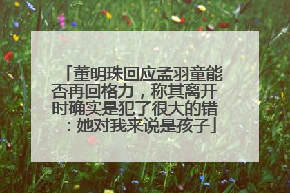 董明珠回应孟羽童能否再回格力，称其离开时确实是犯了很大的错：她对我来说是孩子
