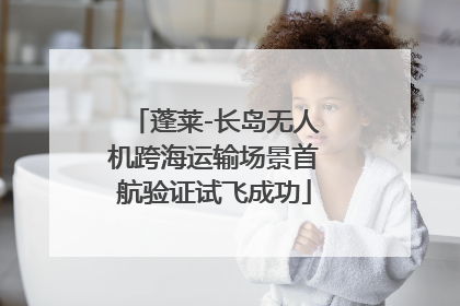 蓬莱-长岛无人机跨海运输场景首航验证试飞成功