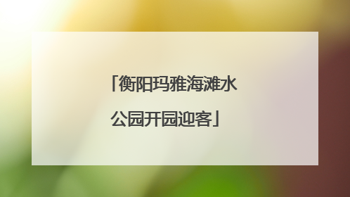衡阳玛雅海滩水公园开园迎客