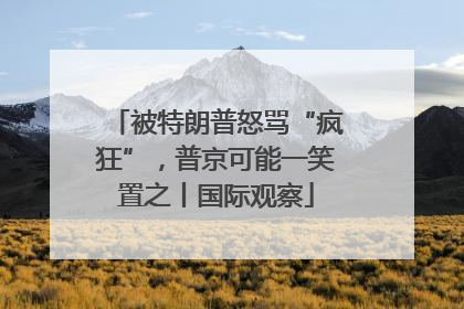 被特朗普怒骂“疯狂”，普京可能一笑置之丨国际观察