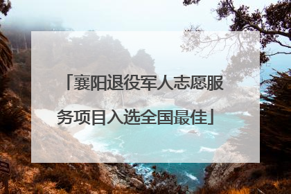 襄阳退役军人志愿服务项目入选全国最佳