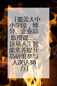 覆盖大中小学段，博导、企业总监授课……这场人工智能素养提升高研班参与人次达30万