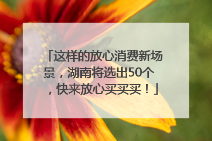 这样的放心消费新场景，湖南将选出50个，快来放心买买买！