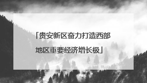 贵安新区奋力打造西部地区重要经济增长极