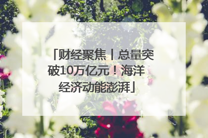财经聚焦丨总量突破10万亿元！海洋经济动能澎湃