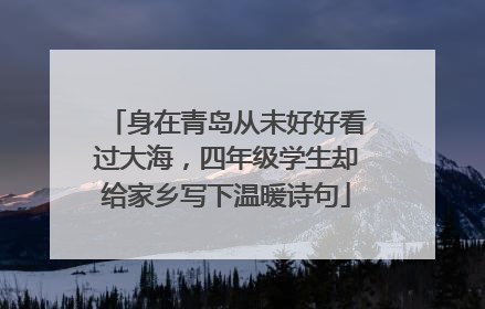 身在青岛从未好好看过大海，四年级学生却给家乡写下温暖诗句