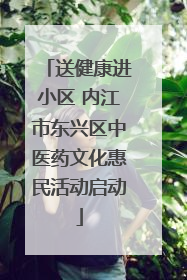 送健康进小区 内江市东兴区中医药文化惠民活动启动