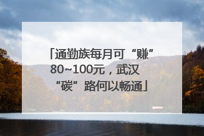 通勤族每月可“赚”80~100元，武汉“碳”路何以畅通