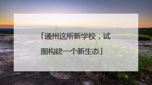 通州这所新学校，试图构建一个新生态