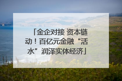 金企对接 资本链动！百亿元金融“活水”润泽实体经济