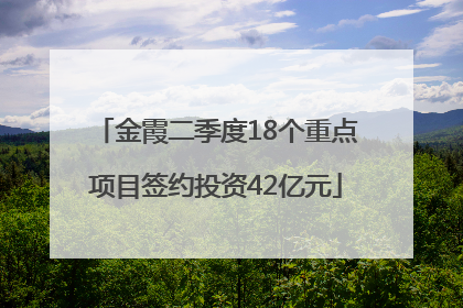 金霞二季度18个重点项目签约投资42亿元