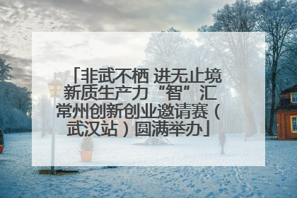 非武不栖 进无止境 新质生产力“智”汇常州创新创业邀请赛（武汉站）圆满举办