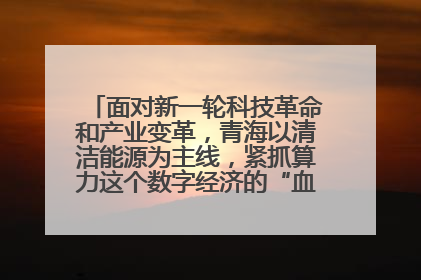 面对新一轮科技革命和产业变革，青海以清洁能源为主线，紧抓算力这个数字经济的“血液”、科技主权的“筹码”、产业升级的“杠杆”、绿色转型的“支点”，勇于撬动国家“双碳”战略、“东数西算”工程重大发展新机遇