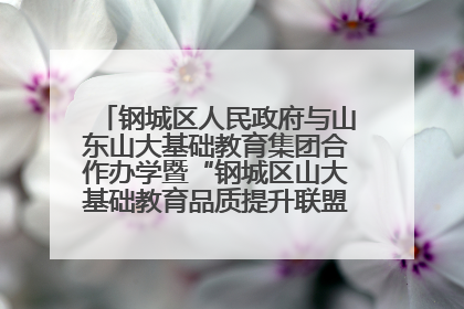 钢城区人民政府与山东山大基础教育集团合作办学暨“钢城区山大基础教育品质提升联盟”签约揭牌活动举行
