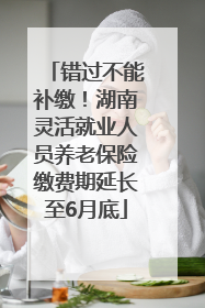 错过不能补缴！湖南灵活就业人员养老保险缴费期延长至6月底