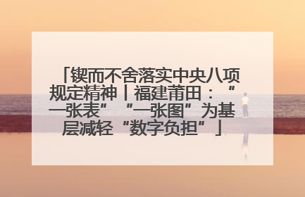 锲而不舍落实中央八项规定精神丨福建莆田：“一张表”“一张图”为基层减轻“数字负担”