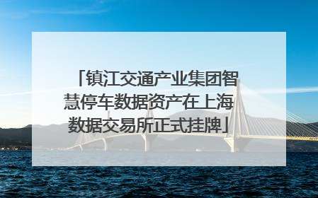 镇江交通产业集团智慧停车数据资产在上海数据交易所正式挂牌