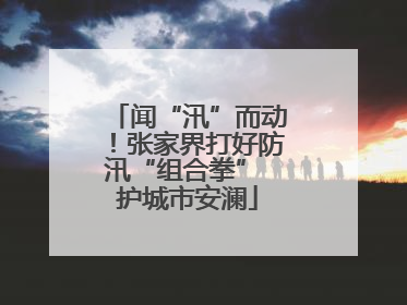 闻“汛”而动！张家界打好防汛“组合拳” 护城市安澜