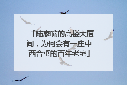 陆家嘴的高楼大厦间，为何会有一座中西合璧的百年老宅