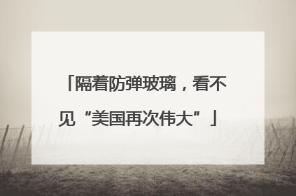 隔着防弹玻璃，看不见“美国再次伟大”