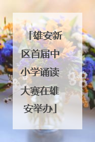 雄安新区首届中小学诵读大赛在雄安举办