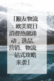 顺友物流：欧美夏日消费热潮涌动，选品、营销、物流一站式攻略来袭
