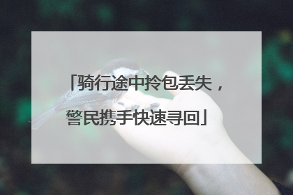 骑行途中拎包丢失，警民携手快速寻回