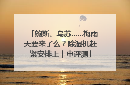 齁斯、乌苏……梅雨天要来了么？除湿机赶紧安排上｜申评测