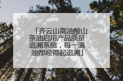 齐云山高油酸山茶油启用产品质量追溯系统，每一滴油都经得起追溯